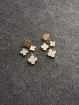 Tricolour Clover Tassel Earrings – Great Condition